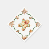 Gingerbread Man | Christmas Napkins スタンダードカクテルナプキン (角)