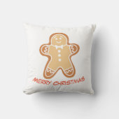 Gingerbread Man Christmas Throw Pillow クッション (正面)