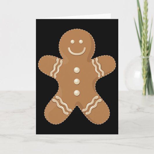 Gingerbread Man Cookie Biscuit Fun Food Christmas カード (正面)