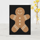 Gingerbread Man Cookie Biscuit Fun Food Christmas カード (黄色い花)