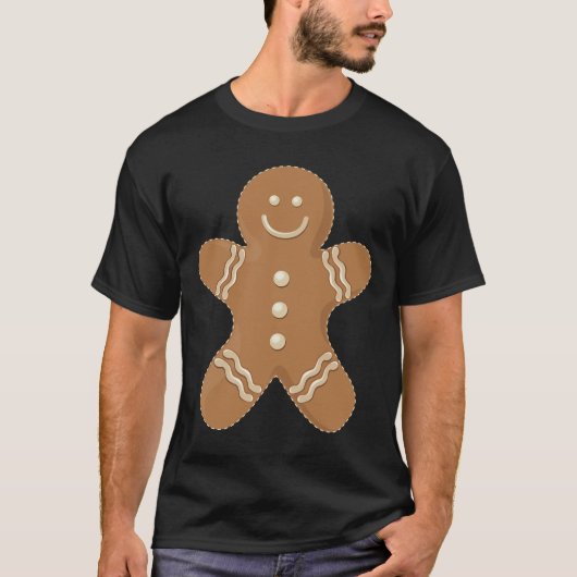 Gingerbread Man Cookie Biscuit Fun Food Christmas Tシャツ (正面)