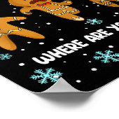 Gingerbread Man Cookie My Butt Hurts Funny Christm ポスター (角)