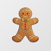 Gingerbread Man Cookies Cute Christmas ウィンドウサイン (シート)