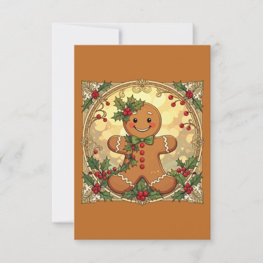 Gingerbread Man Cookies Festive Christmas 招待状 (正面)