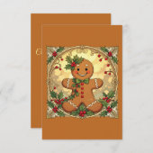 Gingerbread Man Cookies Festive Christmas 招待状 (正面/裏面)