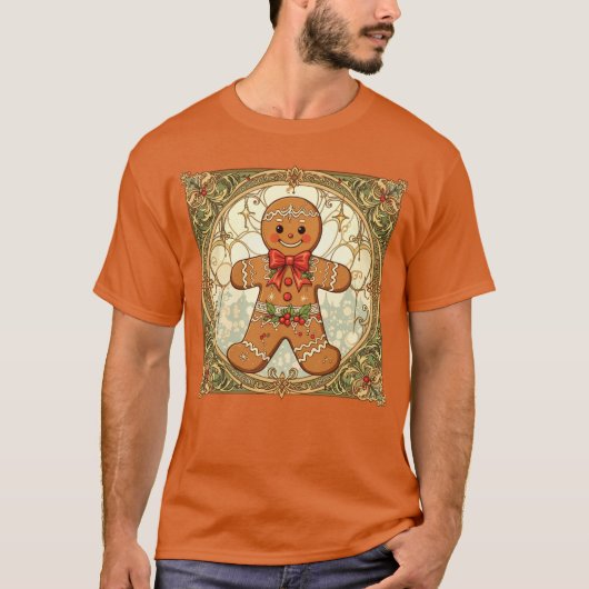 Gingerbread Man Cookies Festive Christmas Tシャツ (正面)