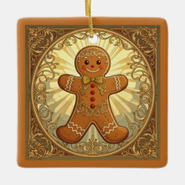 Gingerbread Man Cookies Vintage-Style セラミックオーナメント