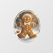 Gingerbread Man Cookies Whimsical Christmas ウィンドウサイン (シート)