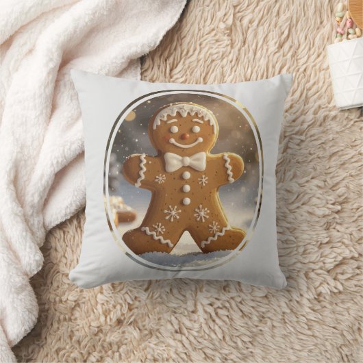 Gingerbread Man Cookies Whimsical Christmas クッション (ブランケット)