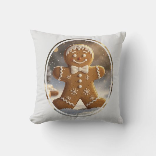 Gingerbread Man Cookies Whimsical Christmas クッション (正面)