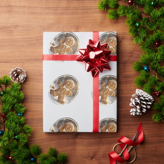Gingerbread Man Cookies Whimsical Christmas ラッピングペーパー (クリスマスギフト)