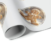 Gingerbread Man Cookies Whimsical Christmas ラッピングペーパー (ロールコーナー)