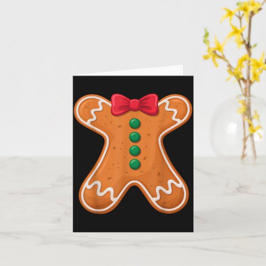 Gingerbread Man Costume Funny For Halloween Christ カード (黄色い花)