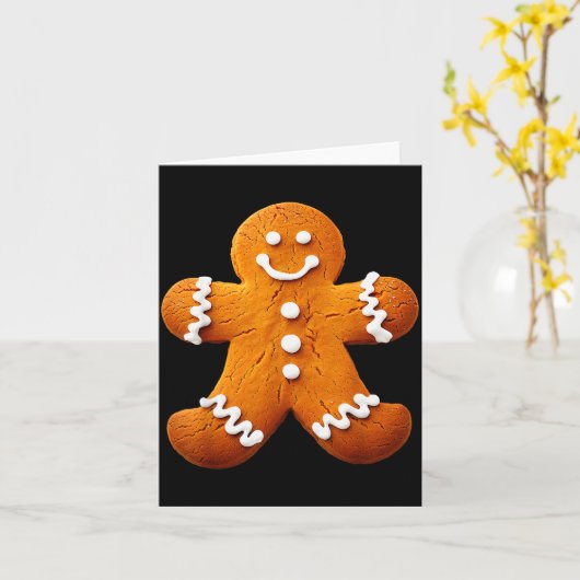 Gingerbread Man Costume Funny Halloween Christmas  カード (黄色い花)