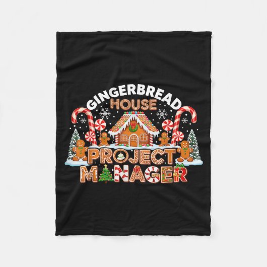 Gingerbread Man Costume, Gingerbread House Project フリースブランケット (正面)