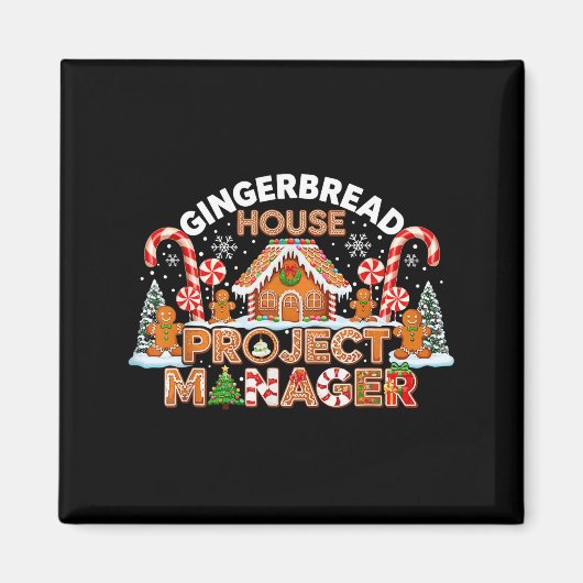 Gingerbread Man Costume, Gingerbread House Project マグネット (正面)