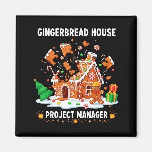 Gingerbread Man Costume, Gingerbread House Project マグネット (正面)