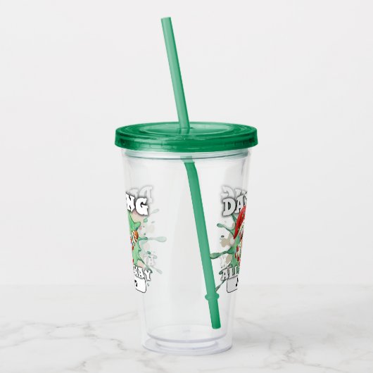 Gingerbread Man Dabbing Custom Name Christmas アクリルタンブラー (左)