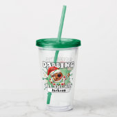 Gingerbread Man Dabbing Custom Name Christmas アクリルタンブラー (裏面)