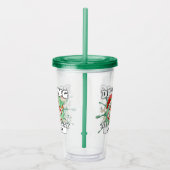 Gingerbread Man Dabbing Custom Name Christmas アクリルタンブラー (右)