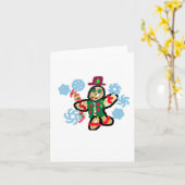 Gingerbread man dance カード (黄色い花)