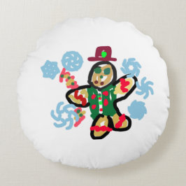 Gingerbread man dance ラウンドクッション