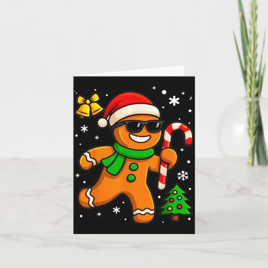 Gingerbread Man Funny Christmas Cookie Costume Bak カード (正面)