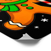 Gingerbread Man Funny Christmas Cookie Costume Bak ポスター (角)