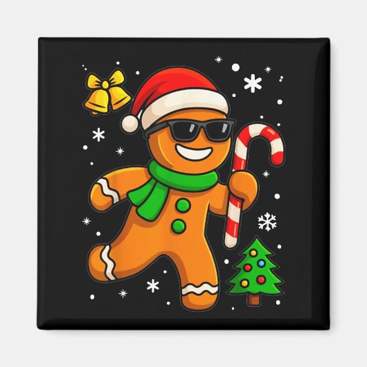 Gingerbread Man Funny Christmas Cookie Costume Bak マグネット (正面)