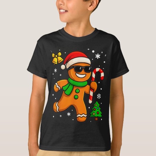 Gingerbread Man Funny Christmas Cookie Costume Bak Tシャツ (正面)
