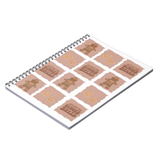 Gingerbread Man & Hearts Notebook Design ノートブック (左側)