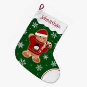 Gingerbread Man in Sweater ラージクリスマスストッキング (正面 (吊り時))