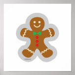 Gingerbread Man Making The Angel In The Snow ポスター<br><div class="desc">A gingerbread man making the angel in the snow.</div>