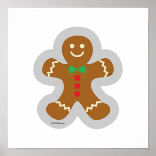 Gingerbread Man Making The Angel In The Snow ポスター