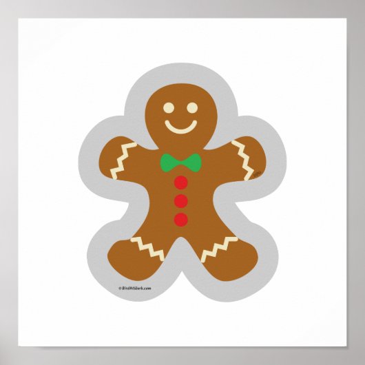Gingerbread Man Making The Angel In The Snow ポスター (正面)