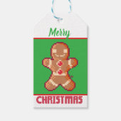 GingerBread Man, Merry Christmas pixel art ギフトタグ (正面)