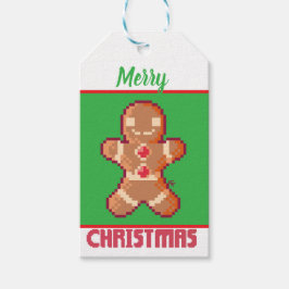 GingerBread Man, Merry Christmas pixel art ギフトタグ