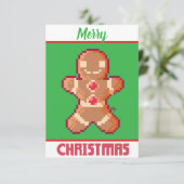GingerBread Man, Merry Christmas pixel art サンキューカード (スタンド正面)