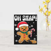 Gingerbread Man Oh Snap Christmas Funny Cookie Bak カード (黄色い花)