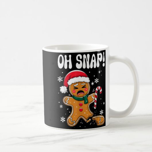 Gingerbread Man Oh Snap Christmas Funny Cookie Bak コーヒーマグカップ (右)