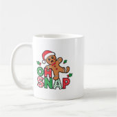 Gingerbread Man Oh Snap Christmas Funny Cookie Bak コーヒーマグカップ (左)