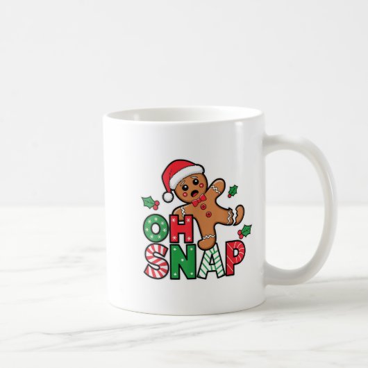 Gingerbread Man Oh Snap Christmas Funny Cookie Bak コーヒーマグカップ (右)