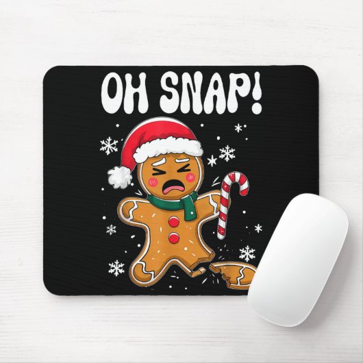 Gingerbread Man Oh Snap Christmas Funny Cookie Bak マウスパッド (マウス)