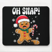 Gingerbread Man Oh Snap Christmas Funny Cookie Bak マウスパッド (正面)