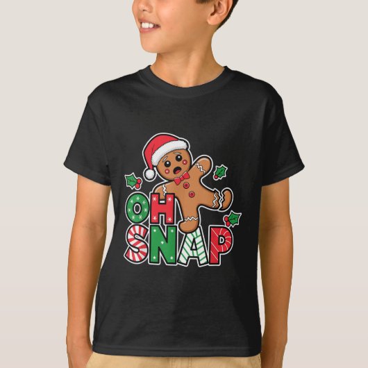 Gingerbread Man Oh Snap Christmas Funny Cookie Bak Tシャツ (正面)