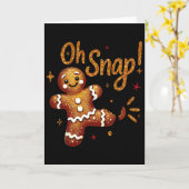 Gingerbread Man Oh Snap Christmas Funny Cookie Byk カード (黄色い花)