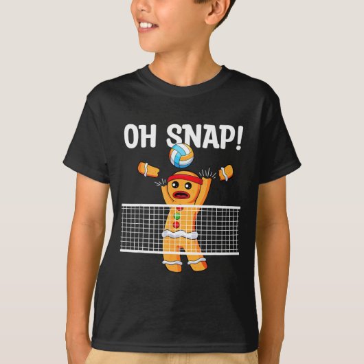Gingerbread Man Oh Snap Christmas Volleyball Playe Tシャツ (正面)