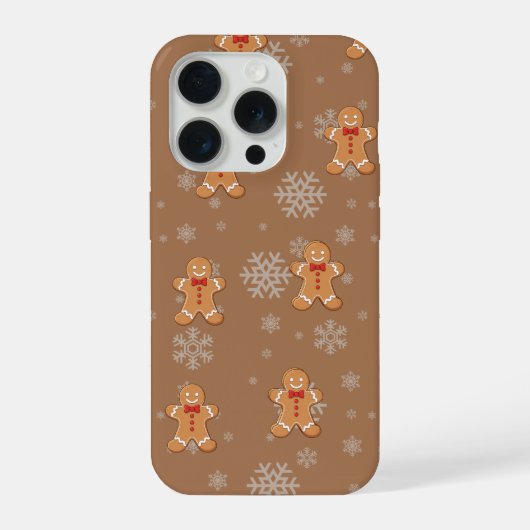 Gingerbread Man Phone Case – Cute Christmas Design iPhoneケース (裏面)
