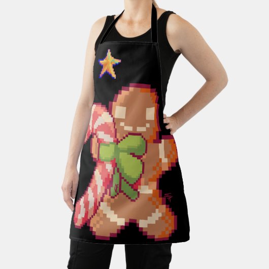 Gingerbread man, pixel art, pixelart  エプロン (インサイチュ)