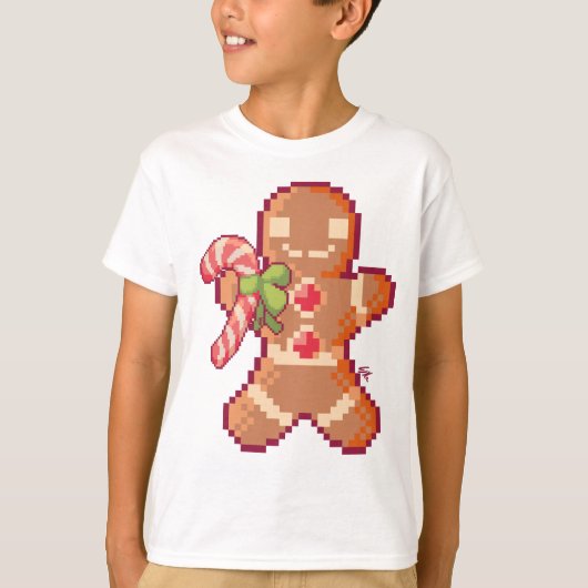GingerBread man, pixelart, Pixel Art  Tシャツ (正面)
